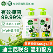 滴露洗手液 有效抑菌99.9% 兒童寶寶全家通用健康清潔洗手液  易沖洗 【米奇米妮聯(lián)名】茉莉綠茶500g*2