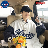 NASALIKE棒球服男潮牌百搭原宿風外套ins潮春夏季韓版高街痞帥氣飛行員夾 【關注店鋪優(yōu)先發(fā)貨】WJSW1051白色 XL