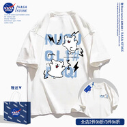 C2潮朝（CHAOCHAO）2NASA聯(lián)名卡通小狗短袖t恤男女2025夏季新款寬松休閑青少年 白色 S 成人尺碼