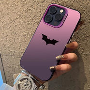 葉余適用于蝙蝠俠蘋(píng)果14手機殼iPhone15創(chuàng  )意13pro11/12防摔xs/xr男7/8p的 IMD彩銀耐磨防摔-暮山紫-KK77蝙蝠俠標志 蘋(píng)果6SPLUS