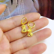 KZD金店款搶金耳環(huán)香港金沙金耳環(huán)女款轉運氣質(zhì)黃金色 YYDS錢(qián)袋耳環(huán)1.11克