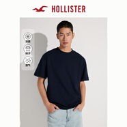 HOLLISTER【涼感】25夏新款純色簡約風(fēng)情侶T恤男裝女裝KI324-4166 海軍藍(lán) XS (170/84A)
