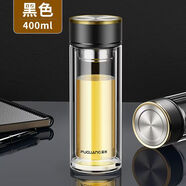 富光致勝雙層玻璃杯 黑色 400ml