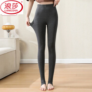 浪莎（LangSha）高腰彈力踩腳打底褲女外穿春秋季莫代爾薄款大碼腳蹬瑜伽健美長(cháng)褲 踩腳款-深灰 M 105-120斤