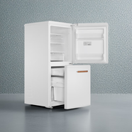 海爾（Haier）雙門小冰箱 家用復(fù)古小型迷你冰箱兩門 冷凍冷藏兩用節(jié)能低噪 宿舍出租房辦公室賓館 家電以舊換新 67升冷凍103冷藏寬深高:53X65X124厘米
