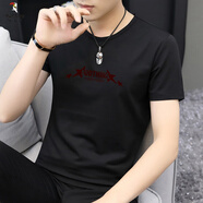 啄木鳥(niǎo)（TUCANO）短袖t恤男潮流印花圓領(lǐng)上衣服2025夏季冰絲涼感速干半袖體恤衫 8817-700黑色 S 【80-90斤】