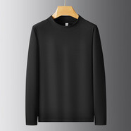 UNI QLO優(yōu)衣庫(kù)同款凡客秋冬季半高領(lǐng)衛(wèi)衣男潮流德絨保暖套頭打底衫體恤男 黑色 M