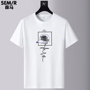 COLORFUL GEMSNASA短袖T恤男女款寬松大碼情侶潮 白色  單帽 20 2XL155-170斤