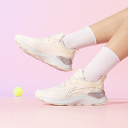 李寧越影跑步鞋女鞋運動(dòng)鞋跑鞋透氣回彈緩震輕便舒適減震運動(dòng)休閑鞋 乳白色-5 40