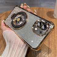 捷威丘適用oppoK12s手機殼oppo保護K12s硅膠套PLD110自帶鏡頭膜全包氣囊防摔透明軟5g支架男女s5g新款opp 【閃粉-土豪金】自帶鏡頭膜 送全屏鋼膜+陀螺支架 OPPO K12s