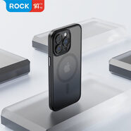 洛克（Rock）適用蘋果16手機殼iPhone15ProMax磨砂硅膠15plus磁吸保護套14max 磁吸-黑舒適膚感不留指紋氣囊抗 iPhone16