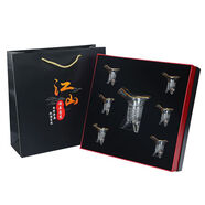 TLIT金邊仿古秦始皇杯子三足爵杯高級帝王杯創(chuàng  )意白酒杯玻璃杯 金邊*小號*精美禮盒-送手提袋