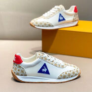 樂卡克（Le coq sportif）法國大雞男鞋2025夏季新款百搭時(shí)尚透氣阿甘鞋休閑運(yùn)動(dòng)鞋 白紅 38  腳瘦建議拍小一碼