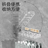訪客可折疊便攜衣架吸盤旅行衣架免打孔家用晾衣架酒店壁掛式 透明白