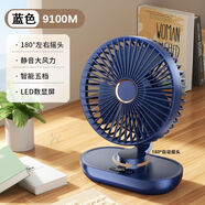 雅蘭仕搖頭桌面小風(fēng)扇靜音辦公室桌面學(xué)生宿舍臺(tái)扇大風(fēng)力USB風(fēng)扇 藍(lán)[五檔高速無(wú)刷電機(jī)超廣角送風(fēng) 搖頭版頂配[9100M]超長(zhǎng)續(xù)航超
