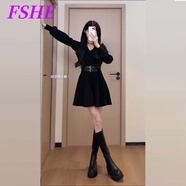FSHE法式黑色內(nèi)搭連衣裙子女春夏季2025年新款小個子掐腰裙過新年戰(zhàn)袍 【v領(lǐng)黑色短裙】版【貴氣感千金/ L 55/60kg 【秋冬穿搭新品  送