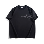 THEPANG潮牌大碼男裝2025夏胖子寬松刺繡短袖t恤半袖中國(guó)風(fēng) 黑色 4XL