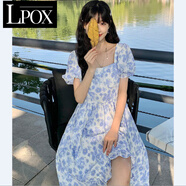 LPOX在逃公主連衣裙女蓬蓬裙ins超仙小個(gè)子仙女溫柔生日子顯瘦抹胸 連衣裙 M
