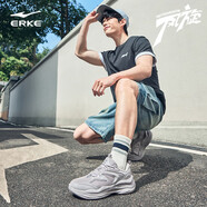 鴻星爾克2025新款秋冬風(fēng)旋男鞋網(wǎng)面透氣簡(jiǎn)約百搭老爹鞋軟彈厚底休閑運動(dòng)鞋 云霧灰 39