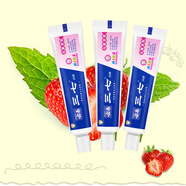 三七兒童牙膏2-12歲無(wú)氟清潔口腔草莓味 50g*3支
