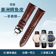 SHIRUI進(jìn)口美洲鱷魚(yú)皮表帶真皮男女適用于江斯丹頓百達翡麗卡地亞歐米茄浪琴積家萬(wàn)國表帶 棕色銀扣【A級美洲鱷】 22mm