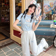 森女部落原創(chuàng  )萌趣立體卡通貓咪寬松日常休閑短袖T恤夏季新款女裝 短款T恤（單件） （單件） S （單件）