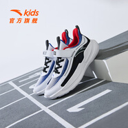安踏兒童運動(dòng)鞋男童跑步鞋2025夏秋季新款透氣軟彈防滑中大童女鞋學(xué)生 安踏白/正藍/熱力紅5513-4 透網(wǎng) 35