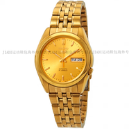 精工（SEIKO）5號男表小表盤(pán)夜光全金色自動(dòng)機械商務(wù)手表SNK466K1官方正品 SNK366K1