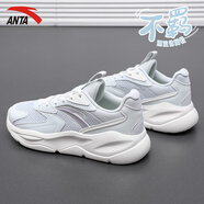 安踏（ANTA）女鞋運動(dòng)鞋秋季網(wǎng)面透氣軟底輕質(zhì)跑步鞋輕便減震學(xué)生休閑旅游鞋 淺青灰/象牙白/織錦灰 37.5