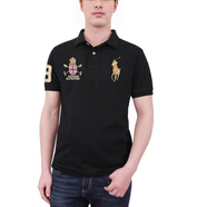 JW SPORT美國拉夫勞倫夏季刺繡男翻領(lǐng)皇冠T恤美式男裝珠地純色POLO衫寬松 皇冠寶藍色 皇冠寶藍色 S