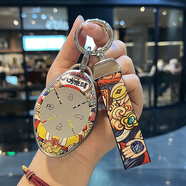 一賓 適用小鵬鑰匙套MONA G6 P7 G3 P5 G3i G9扣520高檔汽車(chē)保護殼包 A款【八方來(lái)財】+圓環(huán)皮帶扣