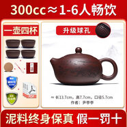 無(wú)言貴品刻繪西施壺名家紫砂壺純全手工正宗家用泡茶壺單人茶具大 300ml老紫泥四杯公道杯茶漏