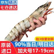 優(yōu)牧冠越南進(jìn)口特大號黑虎蝦 草蝦 冷凍大蝦大號對蝦夜宵燒烤食材 加大號 400g(凈重)  17-19cm