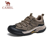 駱駝（CAMEL）踏山男士戶外登山復(fù)古皮面休閑低幫徒步鞋 G14A342696 卡其 42