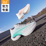 361°飛飚1.5全掌碳板競速PB跑鞋中考訓(xùn)練鞋專業(yè)馬拉松跑步鞋男運動鞋 361度白/螢光淺珊瑚 【鴛鴦鞋】 40 【官方正品，現(xiàn)貨速發(fā)】