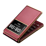 金立（Gionee）【正品】金立翻蓋老人機大屏大字大聲音4G全網(wǎng)通老年手機超長待機男女士新款旗艦學(xué)生專用移動電信 紅色 64MB x  移動4G x  套餐二 (手機+充