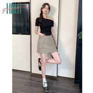 Halo Queen半身裙女美式復古工裝短裙夏天高腰顯瘦A字裙運動(dòng)裙H52B059