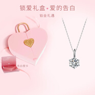 MoLi18K金人工培育鉆石項(xiàng)鏈女一克拉50分六爪鎖骨鏈鉑金人造合成吊墜 鉑金吊墜+銀鏈培育鉆DVVS/GRC證 1克拉