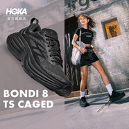 HOKA ONE ONE男女款夏季邦代 8 TS公路跑鞋BONDI 8 TS CAGED透氣 黑色/黑色 44