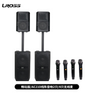 LROSS AE210多功能藍牙多媒體微型線(xiàn)陣音響 內置電瓶USB吉他彈唱卡拉OK音箱便攜娛樂(lè )無(wú)線(xiàn)戶(hù)外廣場(chǎng)展會(huì ) 暢玩版/AE210音響2只/TWS立體聲