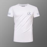 ck官網(wǎng)男士圓領(lǐng)莫代爾短袖T恤夏季個性修身大碼印花冰絲半袖體恤 503鹽系白 M  90-120斤