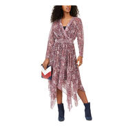 Tommy Hilfiger 女士及膝長(cháng)袖連衣裙 V領(lǐng)動(dòng)物印花 時(shí)尚運動(dòng)風(fēng)格 深藍色 多色 Medium