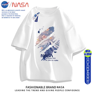 C2潮朝（C2CHAOCHAO）2nasa聯(lián)名櫻花t恤短袖男女生2025新款夏季高級感痞帥涂鴉半 白色櫻花富士山純棉 S 7595斤
