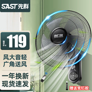 先科（SAST）全金屬壁扇廚房風(fēng)扇壁掛電風(fēng)扇掛壁式掛墻家用宿舍餐廳遙控墻壁掛扇廁所衛(wèi)生間浴室洗手間工業(yè)電扇 16英寸  308-R 遙控+電源線加長+免打孔