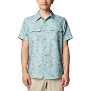 Columbia 哥倫比亞 男士 PFG 未知印花短袖襯衫 碎藍色未知水域 Small