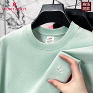 夢(mèng)特嬌（MONTAGUT）高端品牌短袖t恤男士夏季新款純棉圓領(lǐng)半袖上衣大碼體恤衫 MTJ-230清風(fēng)綠【230克重磅純棉】 XL 140-160斤