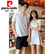 皮爾卡丹（pierre cardin）輕奢高端男裝 2025情侶裝夏裝棉短袖polo打底衫衫拍結婚照領證登 米白色愛心女裙 M 女