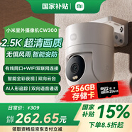 小米CW300家用監控云臺 戶(hù)外兩用 360度無(wú)死角攝像頭 全彩夜視 IP66防塵防水 400萬(wàn)像素 2.5K畫(huà)質(zhì) CW300+256G（10%用戶(hù)選購）