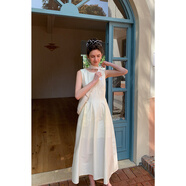 EGGKA極簡(jiǎn)風(fēng)魚(yú)骨結構系帶腰繩背心連衣裙夏無(wú)袖收腰顯瘦氣質(zhì)長(cháng)裙 黃色/Yellow（常規版） 均碼