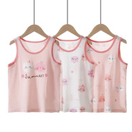 Radinka2025夏新款款小恐龍三件裝兒童竹節(jié)棉薄款男女童無袖打底背心KAD  30101小貓 90 cm